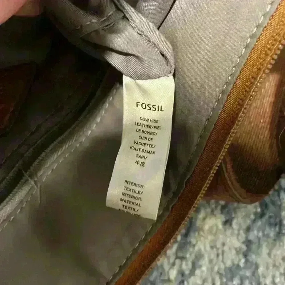 Fossil brown leather crossbody bag - Picture 7 of 8